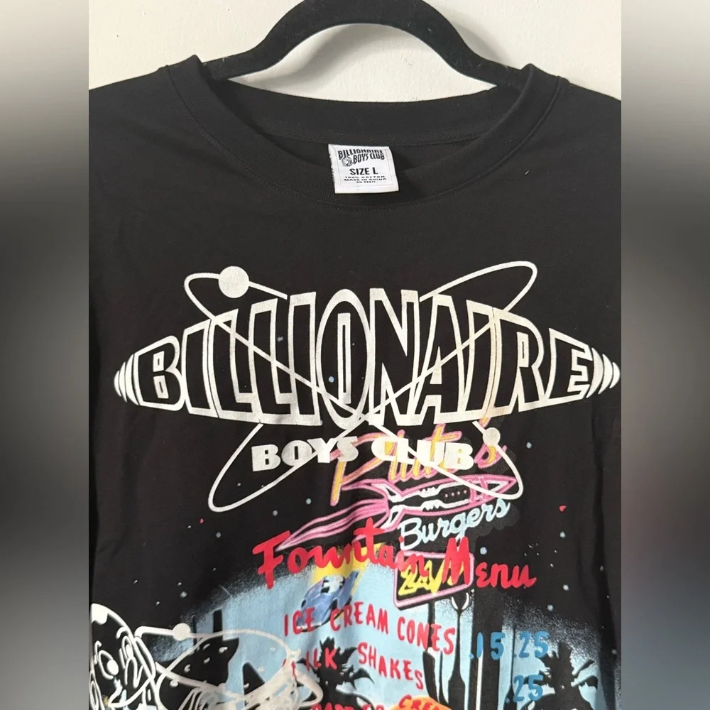 Billionaire Boys Club Graphic Tee Black Retro Diner Print T-Shirt Size L - Picture 4 of 6